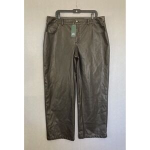 Wild Fable - Women's Straight Leg Faux Leather Pants - Brown- Size 16 NWT